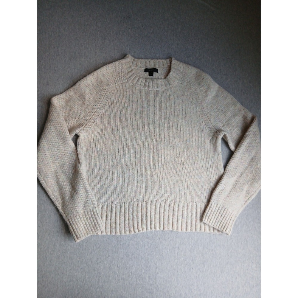J Crew Sweater Womens Medium Alpaca Merino Chunky Knit Speckled Crew Preppy